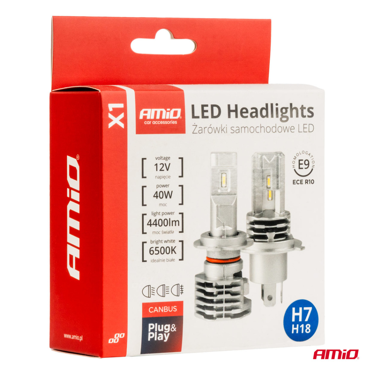 LED žibintų lemputės X1 Series H7 AMiO-02966