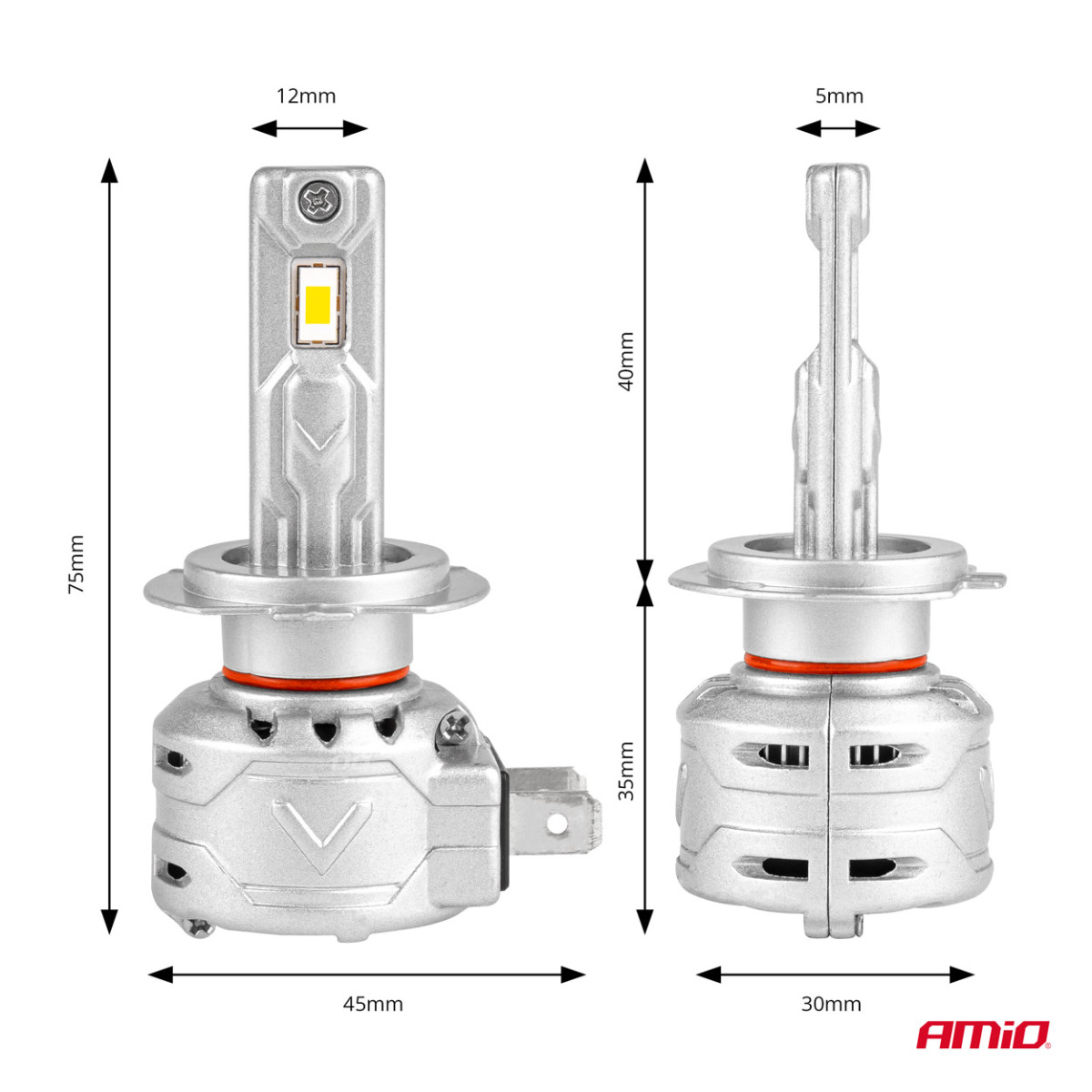 LED žibintų lemputės X2 Series H7 AMiO-02973