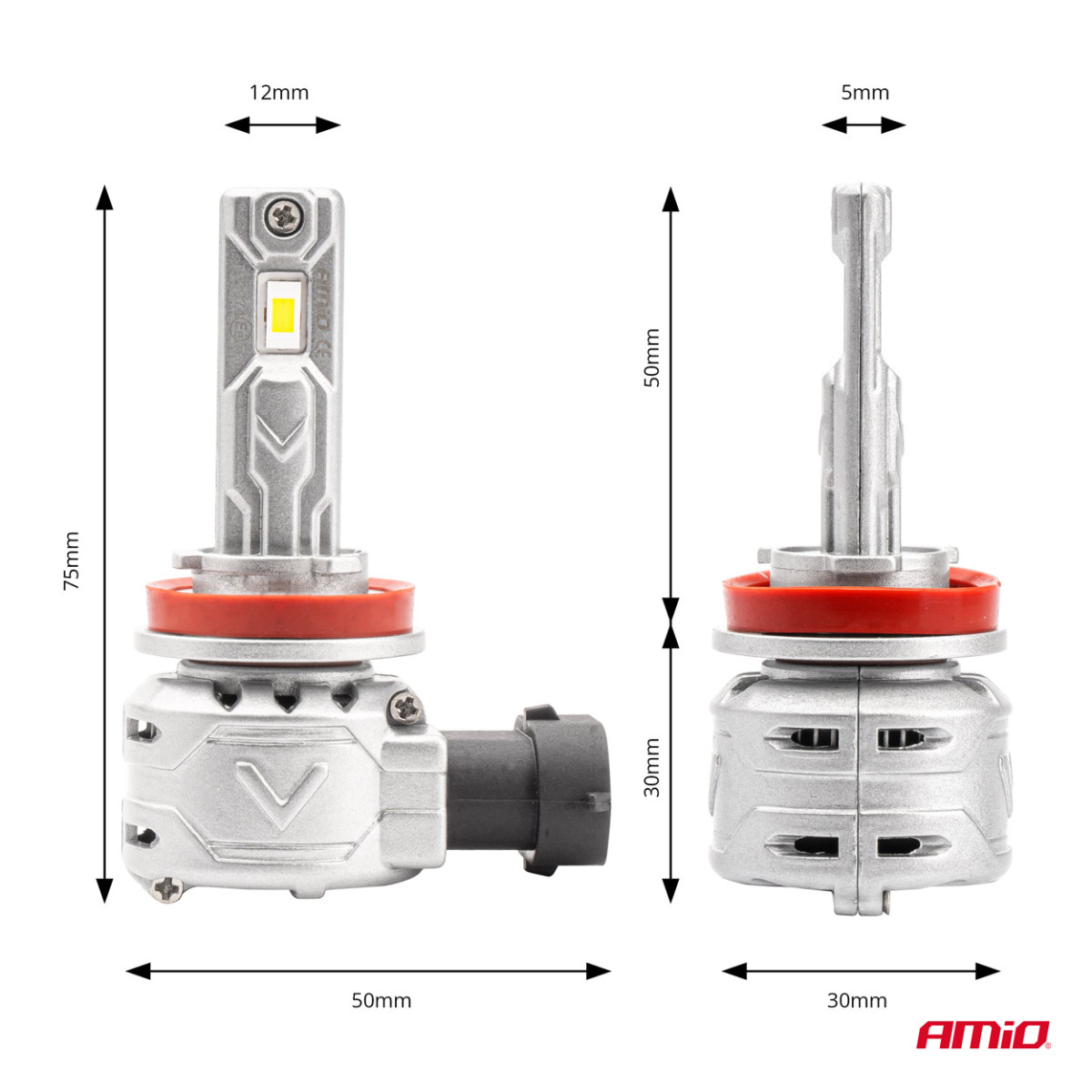 LED žibintų lemputės X2 Series H8/H9/H11/H16 AMiO-02974