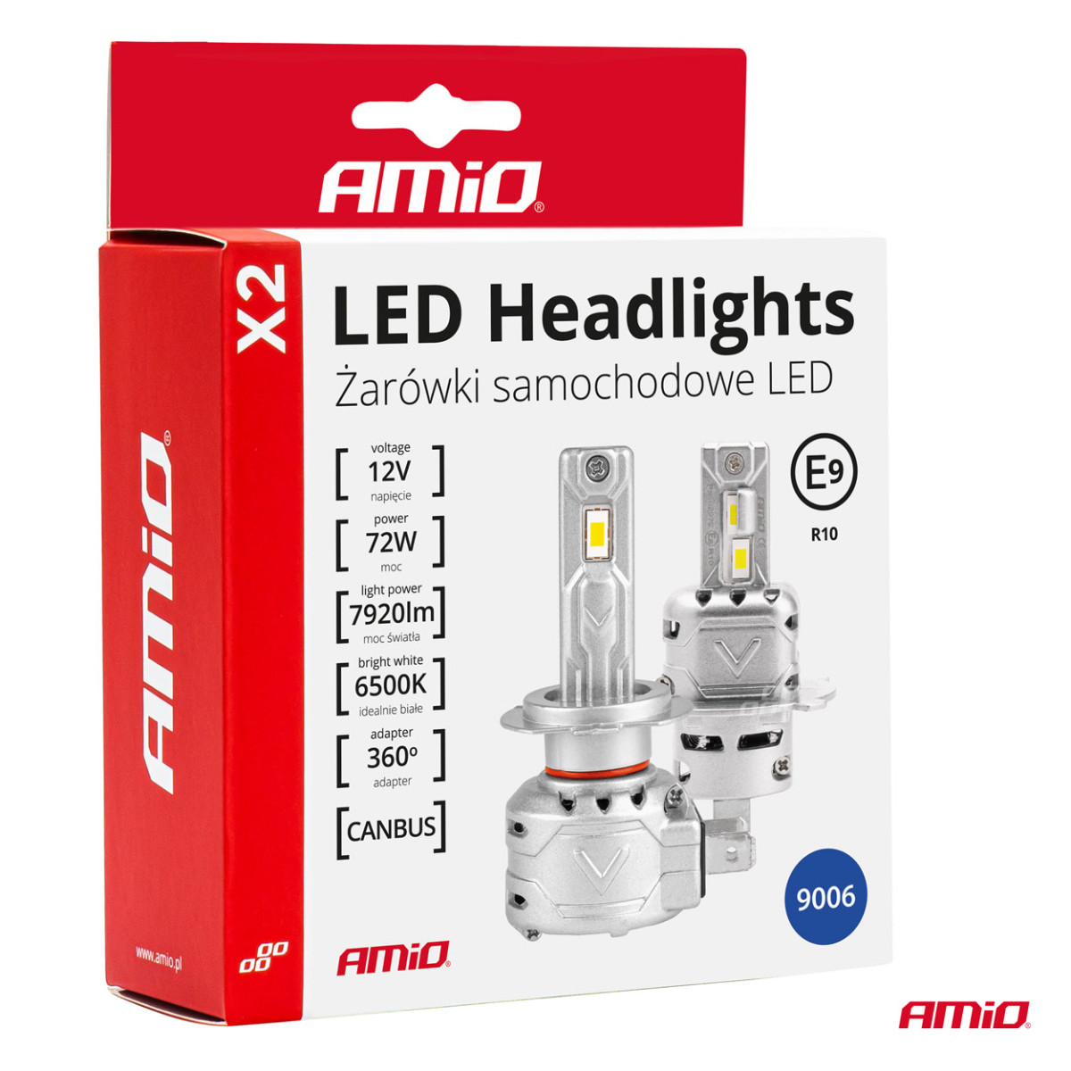 LED žibintų lemputės X2 Series HB3 9005/HIR1 9011/H10 AMiO-02975