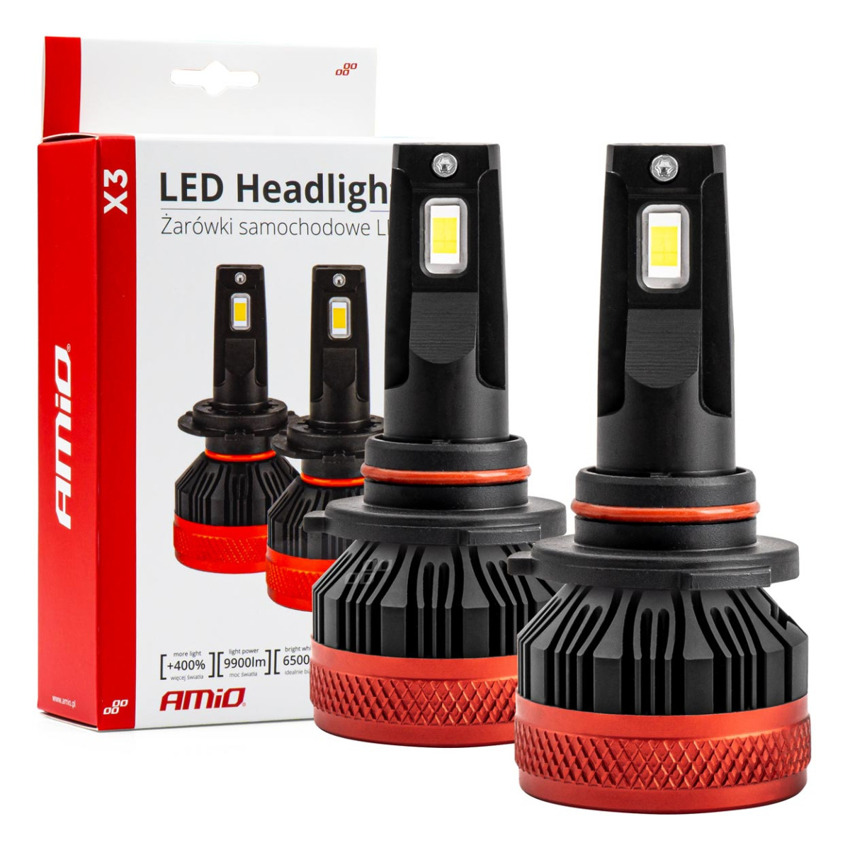 LED žibintų lemputės X3 Series HB4 9006 AMiO-02983