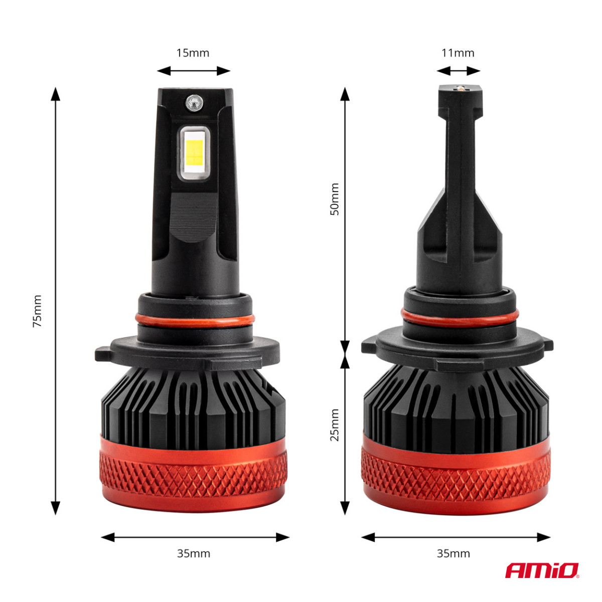 LED žibintų lemputės X3 Series HB4 9006 AMiO-02983