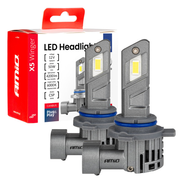 LED žibintų lemputės X5 WINGER HIR2 6000K max 50W AMIO-03950 LED žibintų lemputės X5 WINGER HIR2 6000K max 50W AMIO-03950