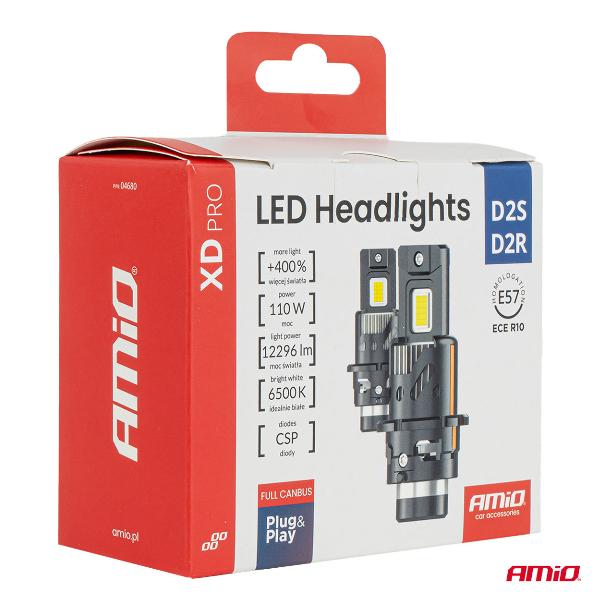 LED žibintų lemputės XD PRO D2S D2R FULL CANBUS AMIO-04680