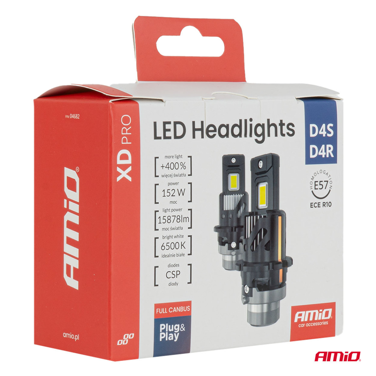 LED žibintų lemputės XD PRO D4S D4R FULL CANBUS AMIO-04682