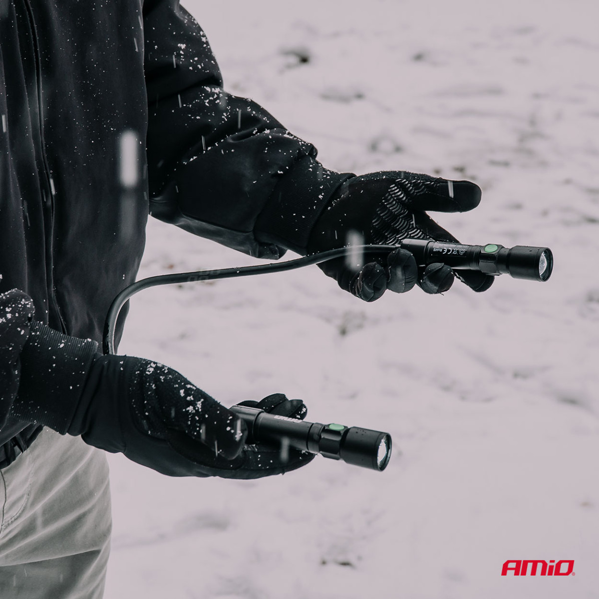 Akumuliatorinė LED inspekcinė lempa ant kaklo 2×P50 1000 mAh AMIO-04671