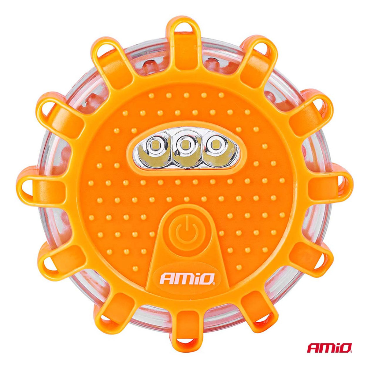 Įspėjamoji LED lemputė automobiliui, 12+3 SMD, 650 mAh, raudona, su akumuliatoriumi AMIO-04673