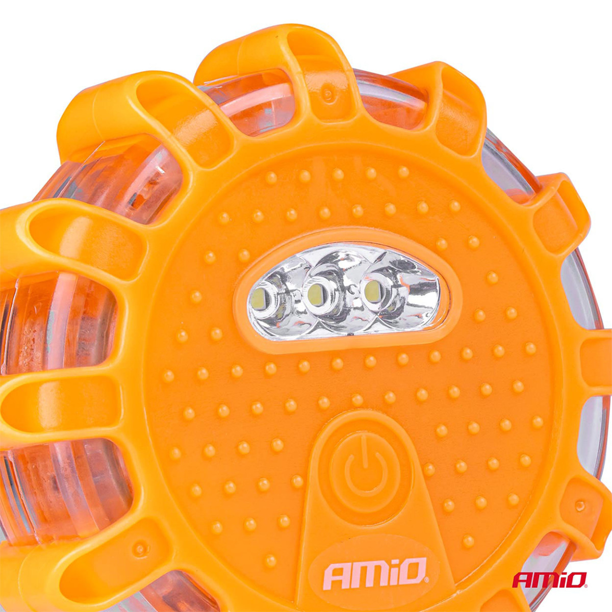 Įspėjamoji LED lemputė automobiliui, 12+3 SMD, 650 mAh, raudona, su akumuliatoriumi AMIO-04673