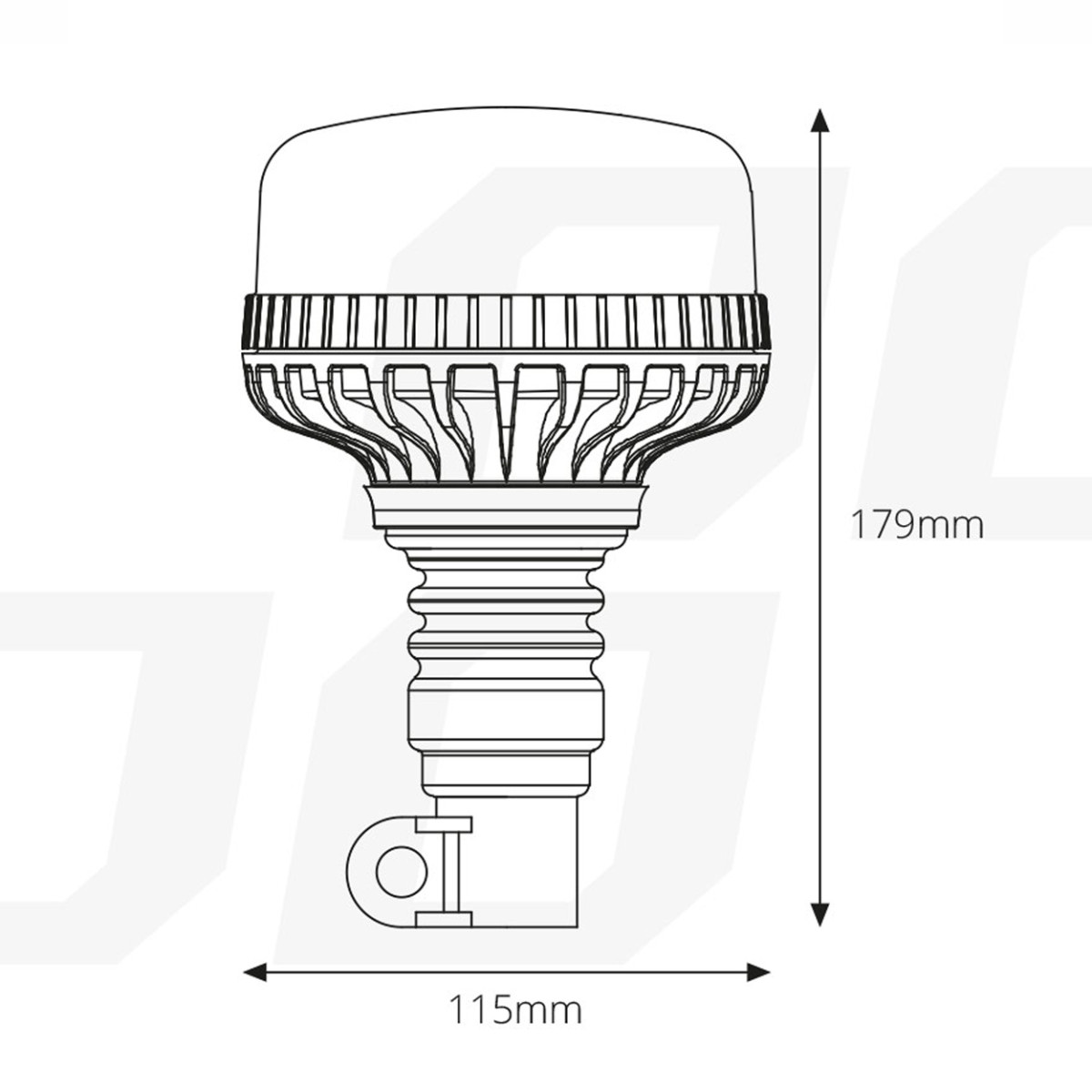 LED įspėjamoji lempa 36 LED flex R65 R10 12V 24V W03p AMIO-02293