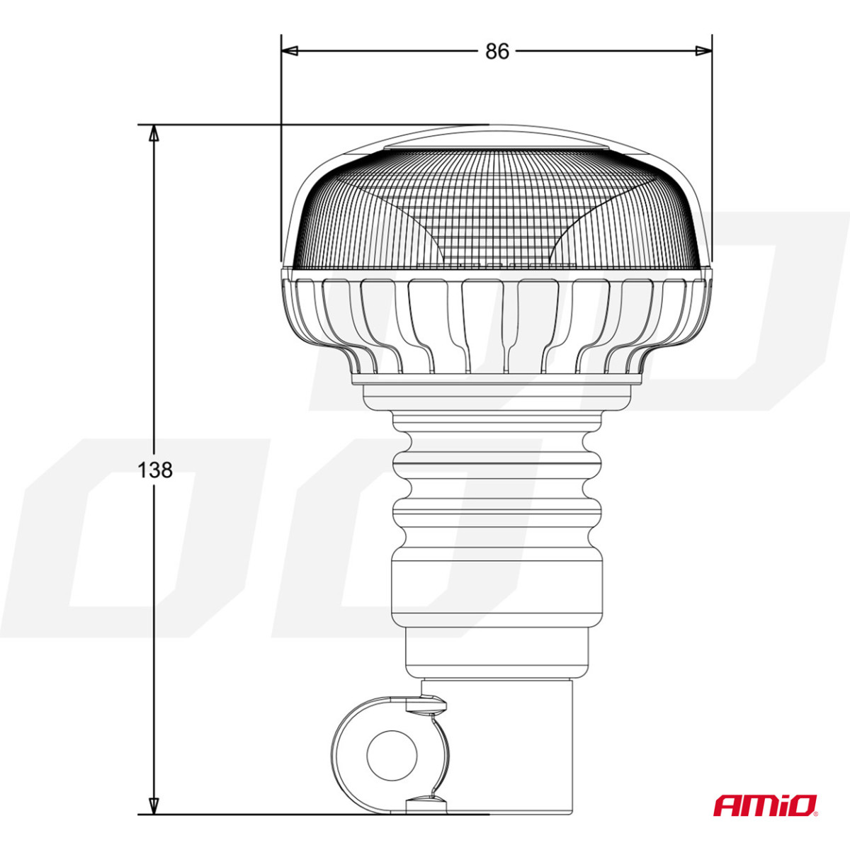 LED įspėjamoji lempa flex R65 R10 12V 24V W21pl AMIO-02921