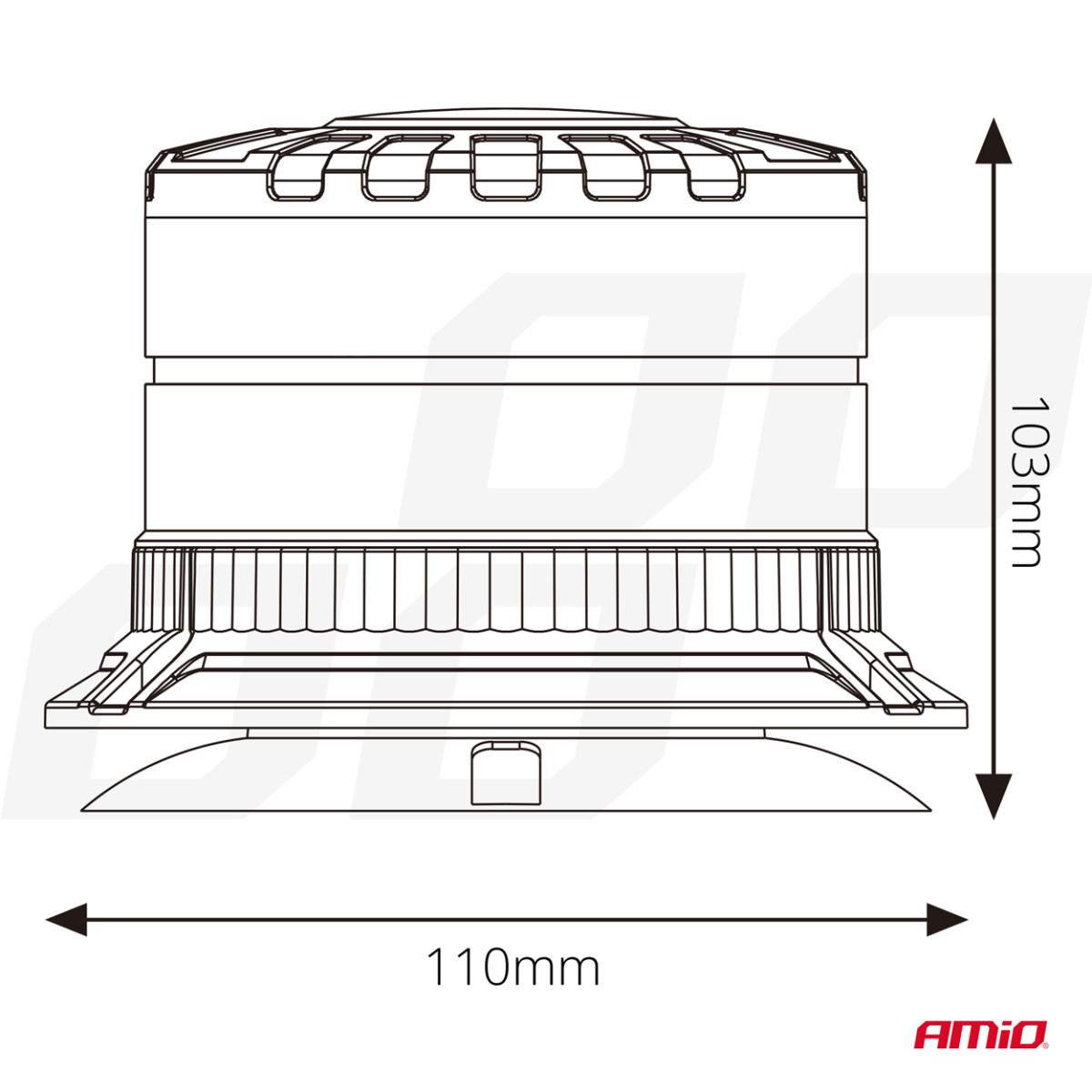 LED įspėjamoji lempa W29M 12V 24V AMIO-04110