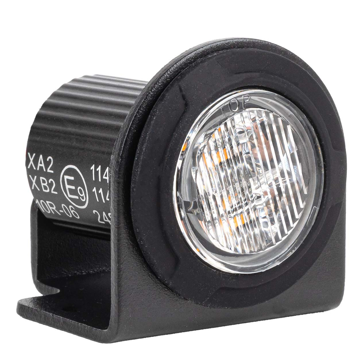 Apvali oranžinė LED įspėjamoji lempa R65 12V / 24V 12W AMIO-04864