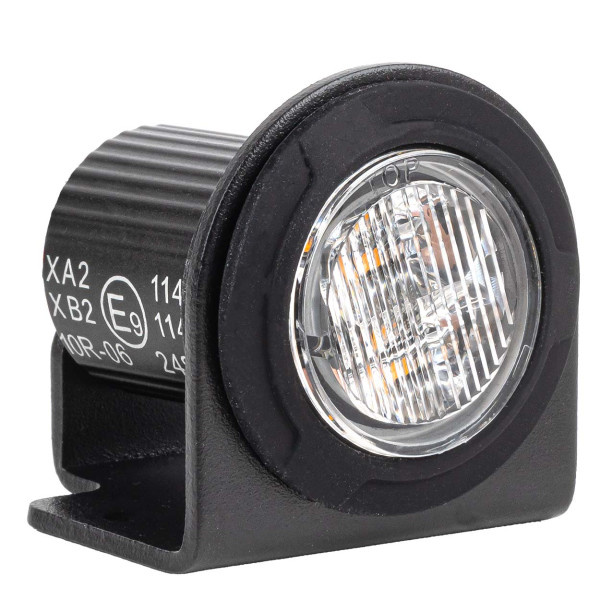 Apvali oranžinė LED įspėjamoji lempa R65 12V / 24V 12W AMIO-04864