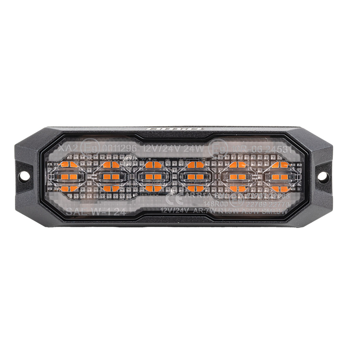 LED gabaritinė įspėjamoji lempa su pozicine šviesa R65 R148 12V/24V 24W AMIO-04861