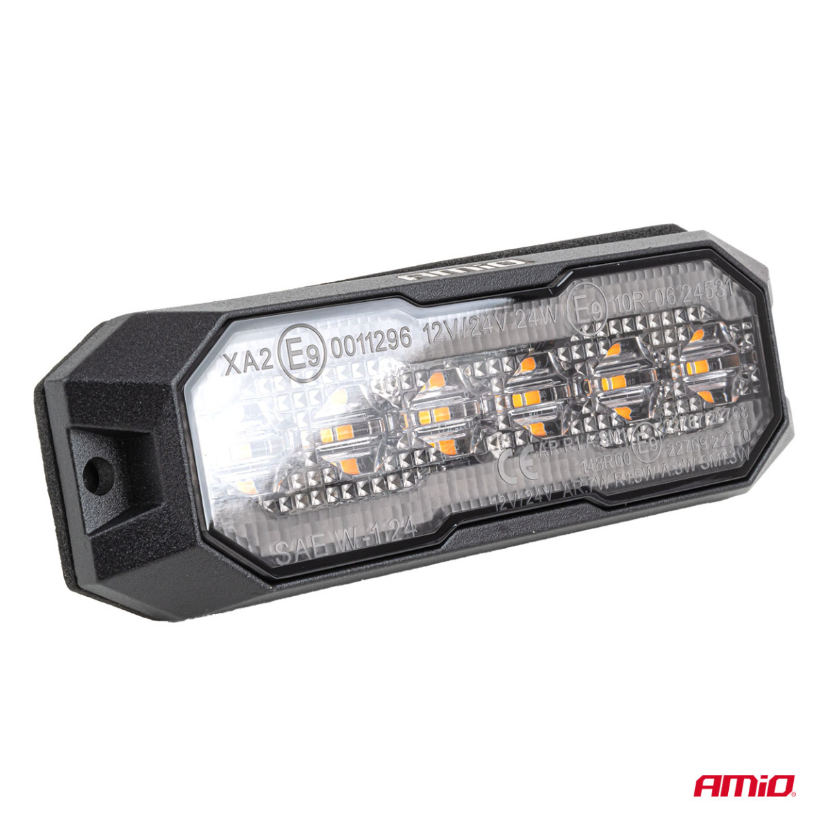 LED gabaritinė įspėjamoji lempa su pozicine šviesa R65 R148 12V/24V 24W AMIO-04861