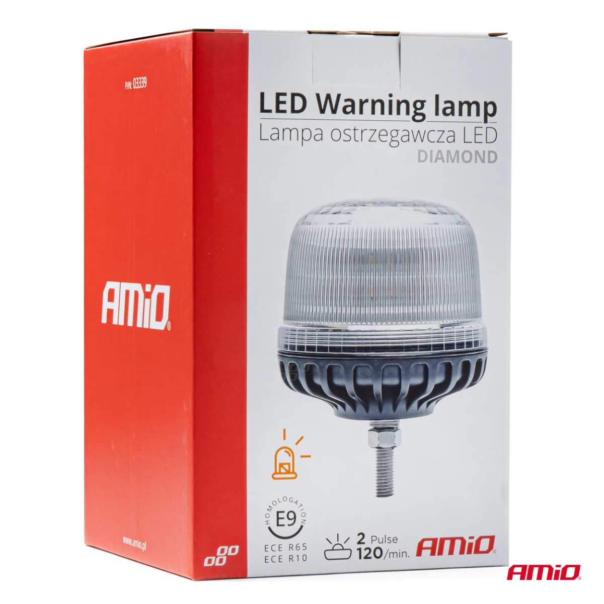 LED įspėjamasis žibintas W25SB 12V 24V AMIO-03339