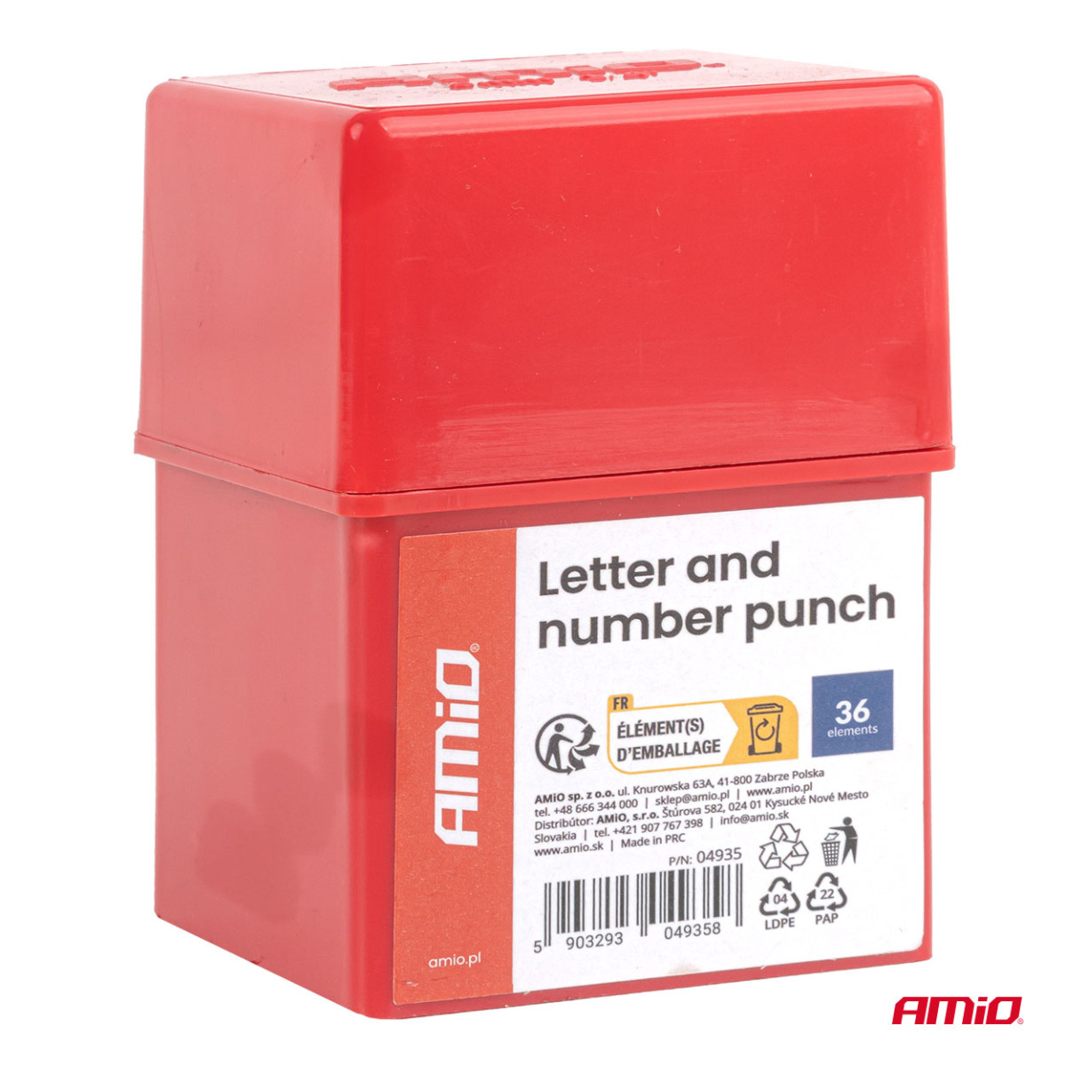 Raidžių ir skaičių žymeklių rinkinys, 6 mm, 36 vnt., AMIO-04935