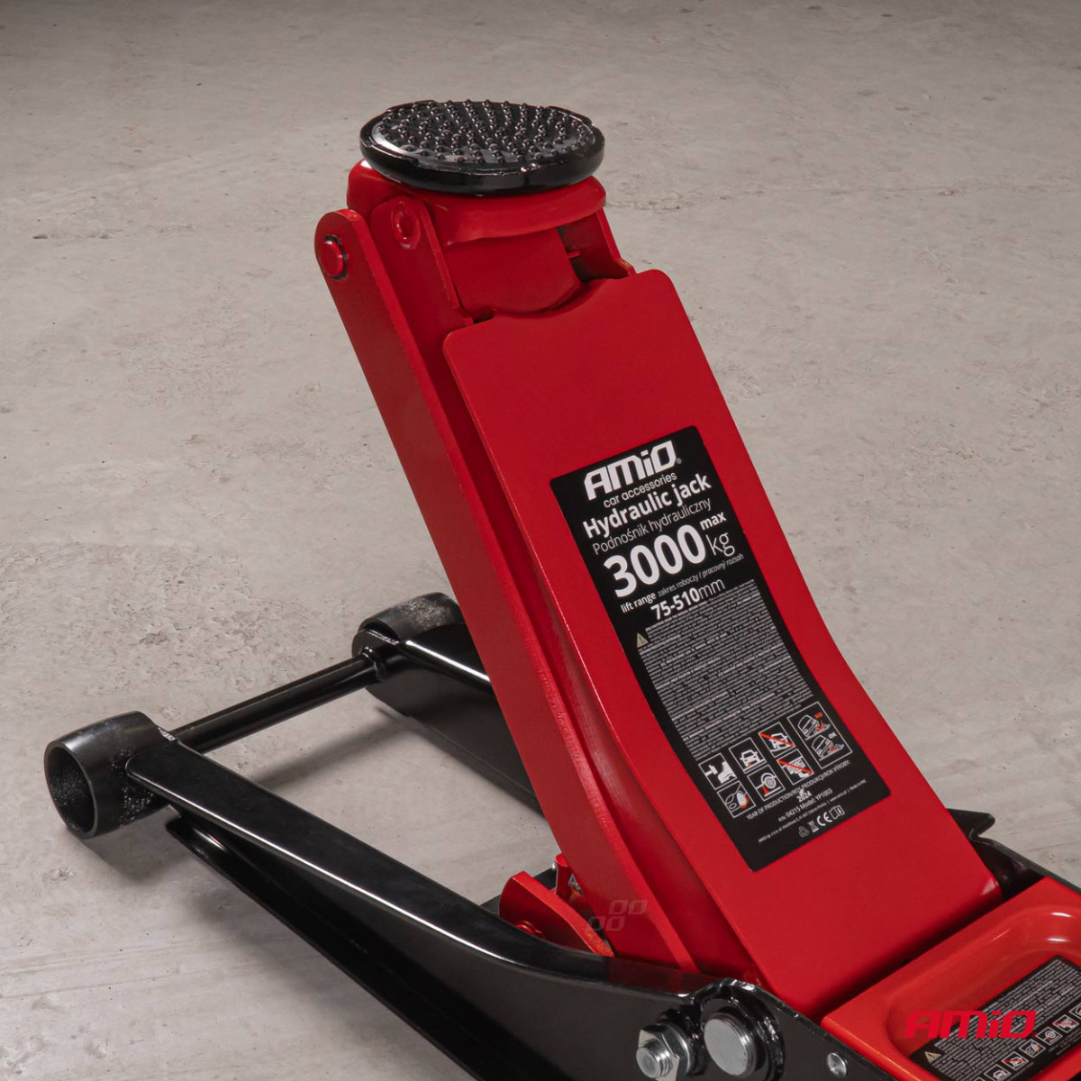 Žemo profilio hidraulinis keltuvas 3000 kg, 75–510 mm, CE, AMIO-04215