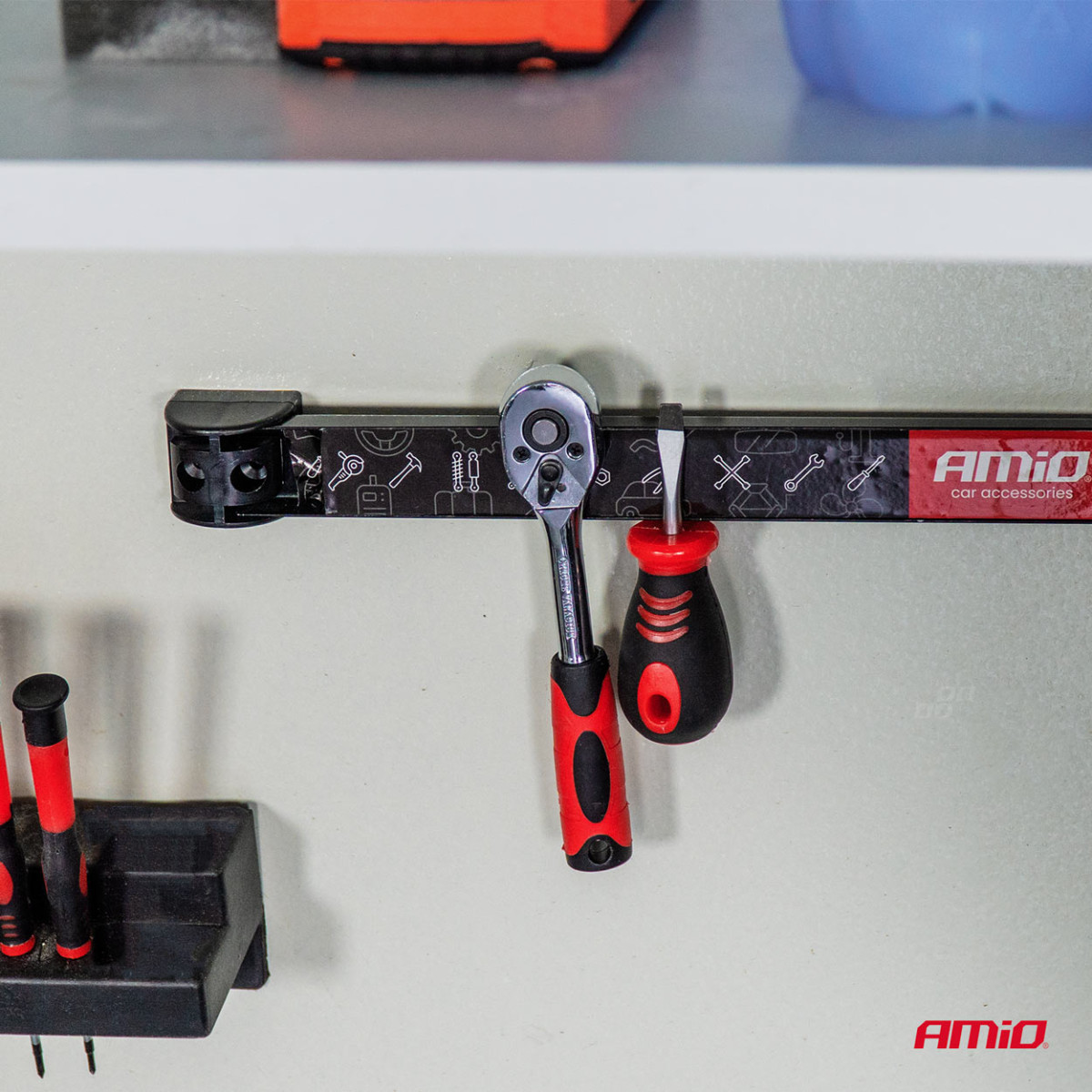 Magnetinės juostos įrankiams, rinkinys 3 vnt. (20 cm, 30,5 cm, 46 cm) AMIO-04263