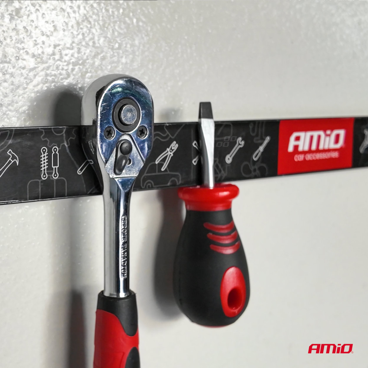 Magnetinės juostos įrankiams, rinkinys 3 vnt. (20 cm, 30,5 cm, 46 cm) AMIO-04263