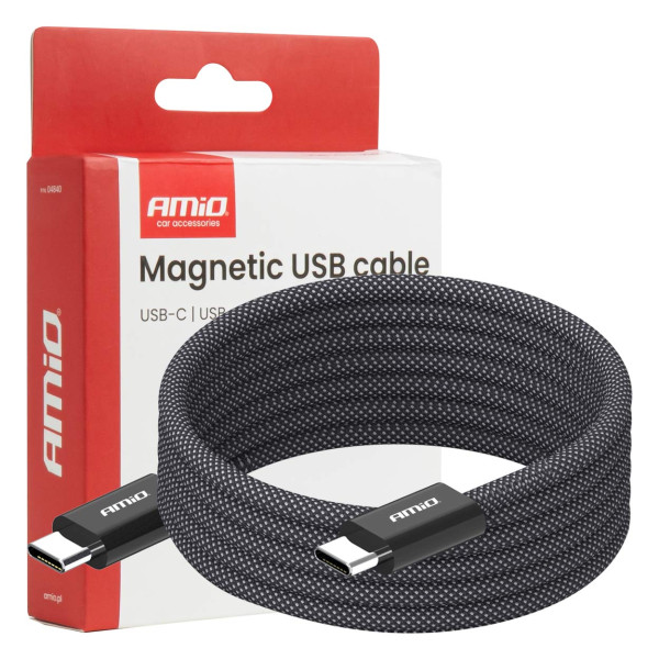 Magnetinis USB-C – USB-C kabelis 60W 100 cm AMIO-04840