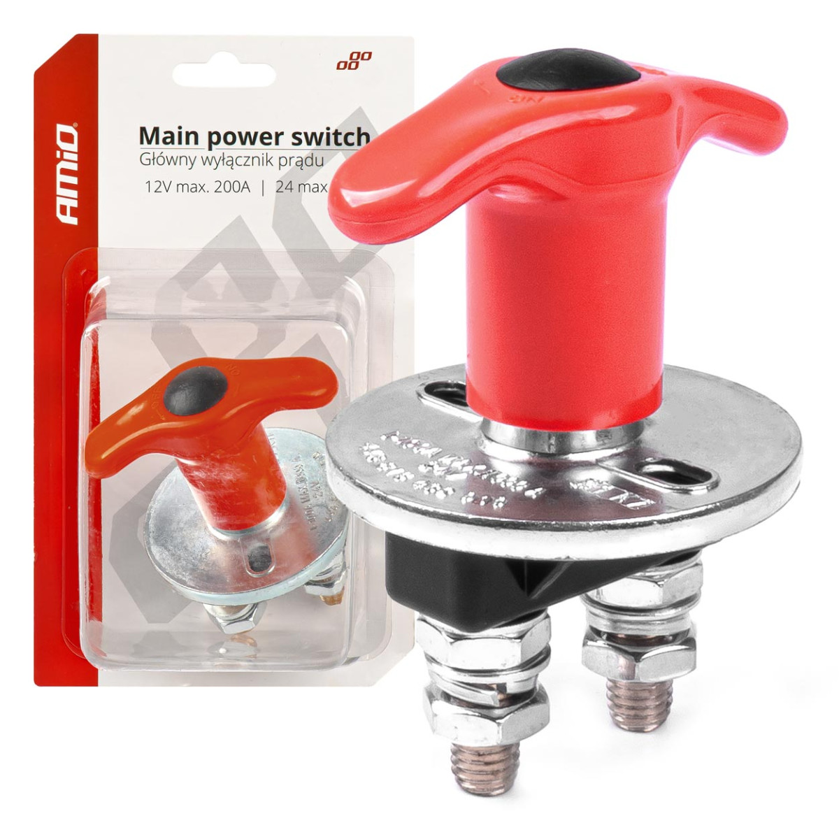 Pagrindinis akumuliatoriaus maitinimo jungiklis 12/24V, 200A (maks. 500A) 