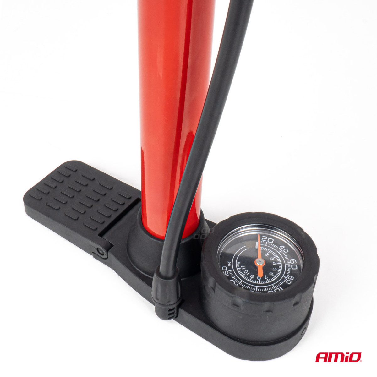 Metalinė rankinė pompa su manometru MINI PU08 AMIO-04343