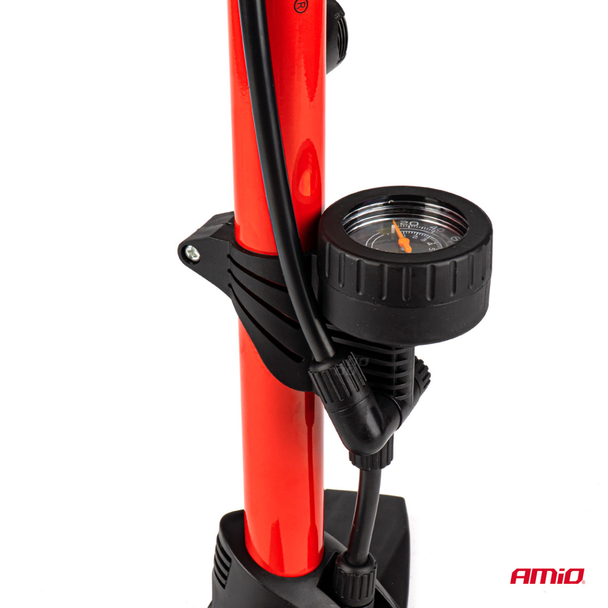 Metalinė rankinė pompa su manometru PU02, AMIO-02146