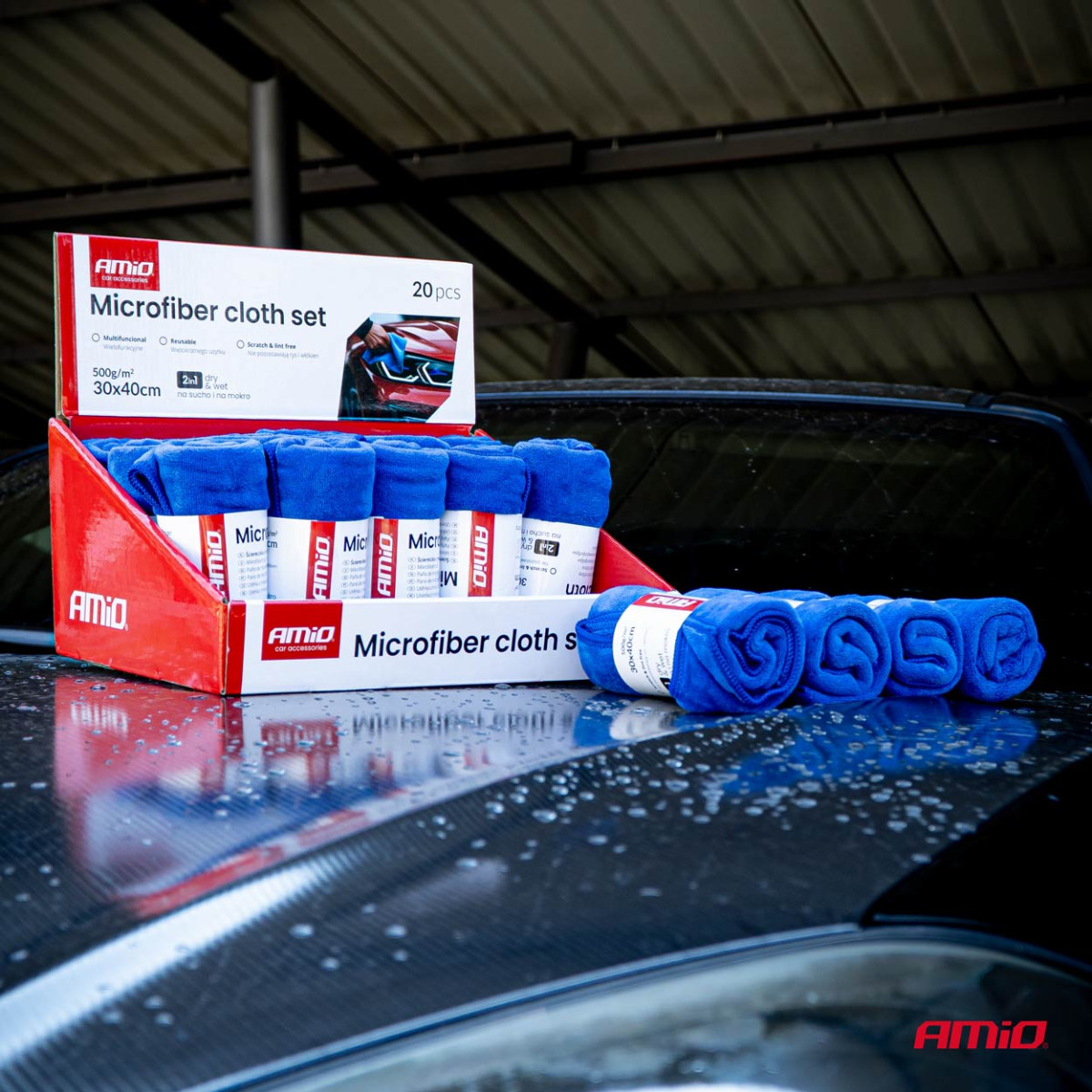 Mikropluošto šluosčių rinkinys 20 vnt., 500 GSM, 30×40 cm AMIO-04490