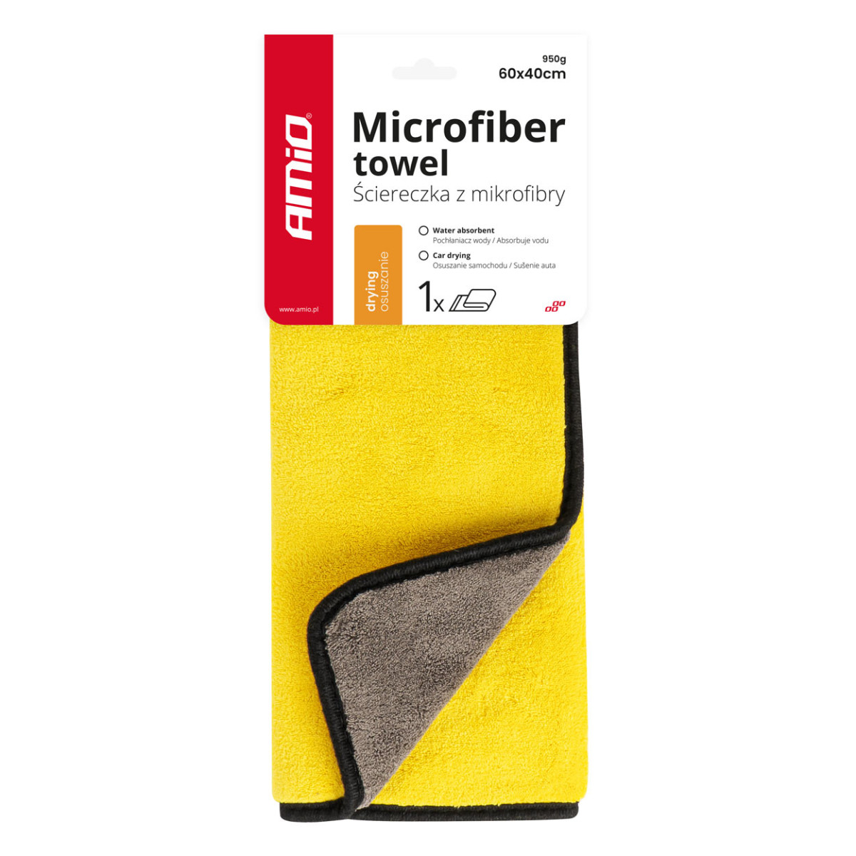 Mikropluošto rankšluoštis 40x60 cm, 950 gsm AMIO-03756