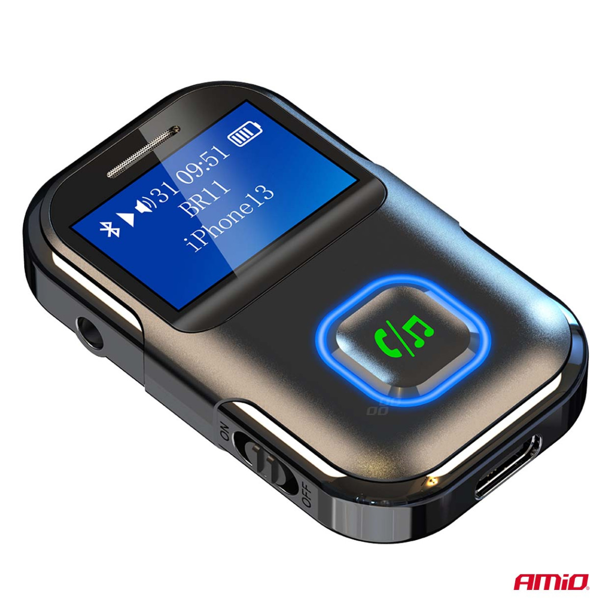 Mini jack Bluetooth imtuvas–siųstuvas su LCD AMIO-04659