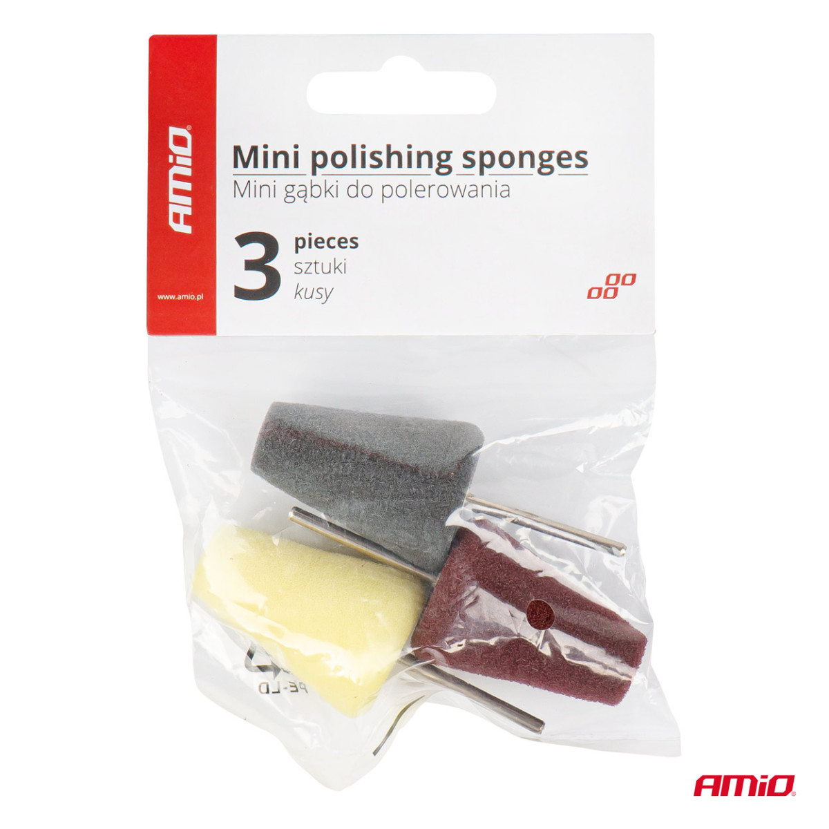 Mini poliravimo kempinėlės, 30 mm kūgio formos AMIO-03715