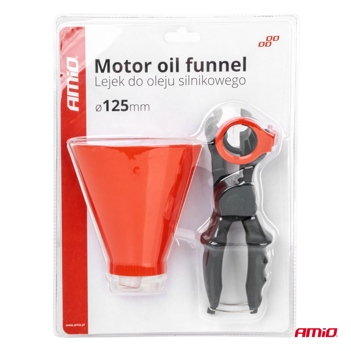 Variklio alyvos piltuvėlis su laikikliu 125 mm AMIO-03278