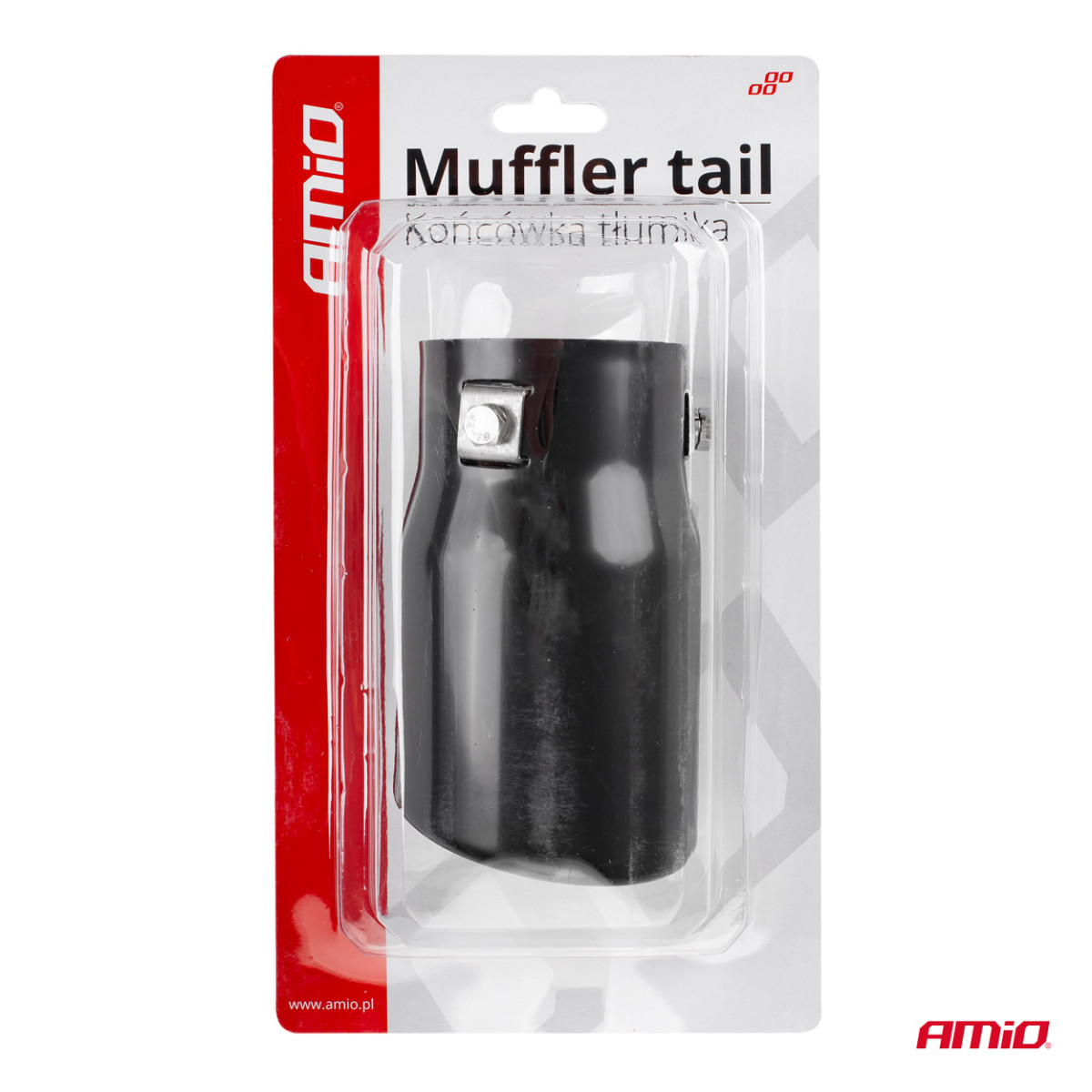 Duslintuvo antgalis 43-62 mm, nerūdijančio plieno, juodas, AMIO-01317