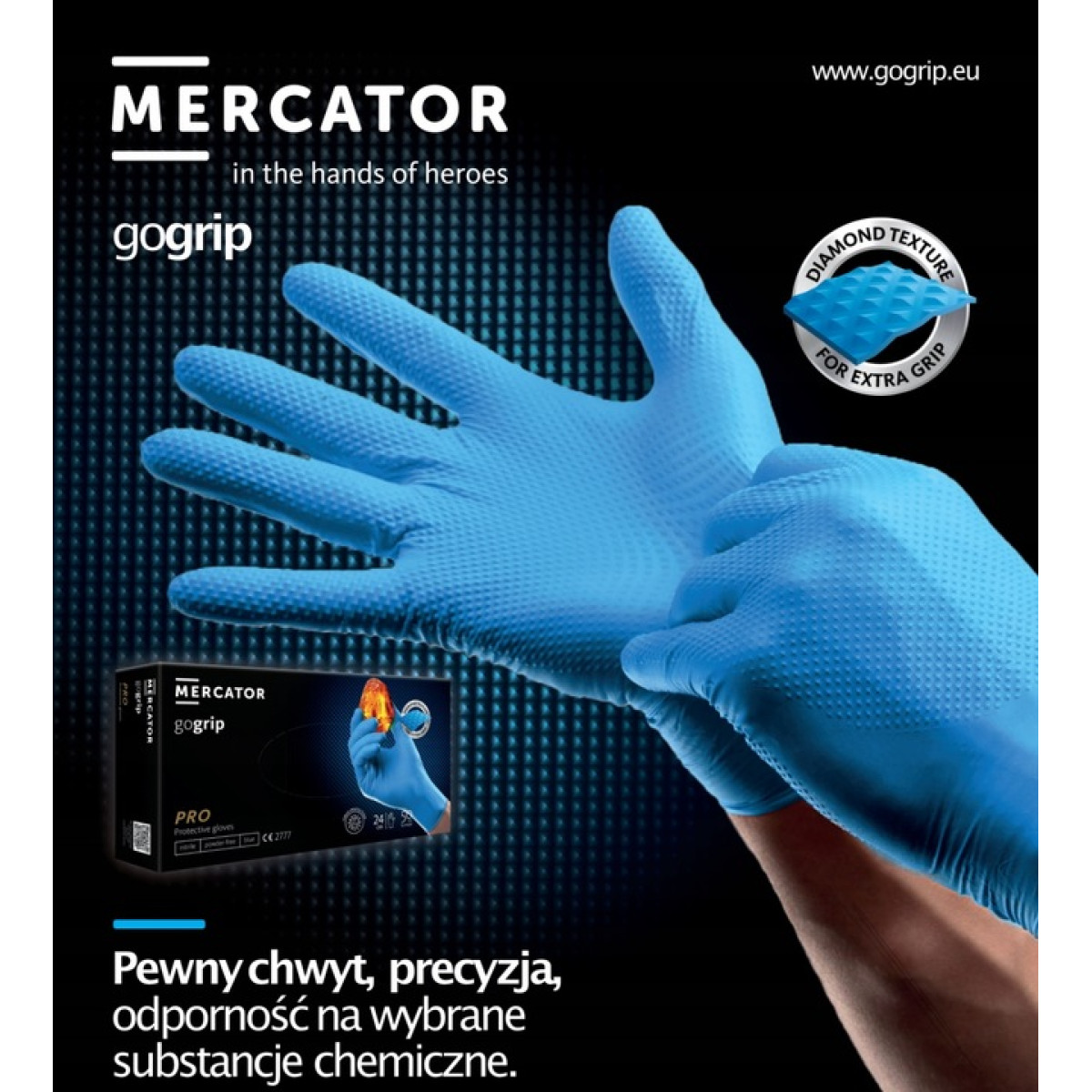 Nitrilo pirštinės GoGrip blue, dydis L, 50 vnt.