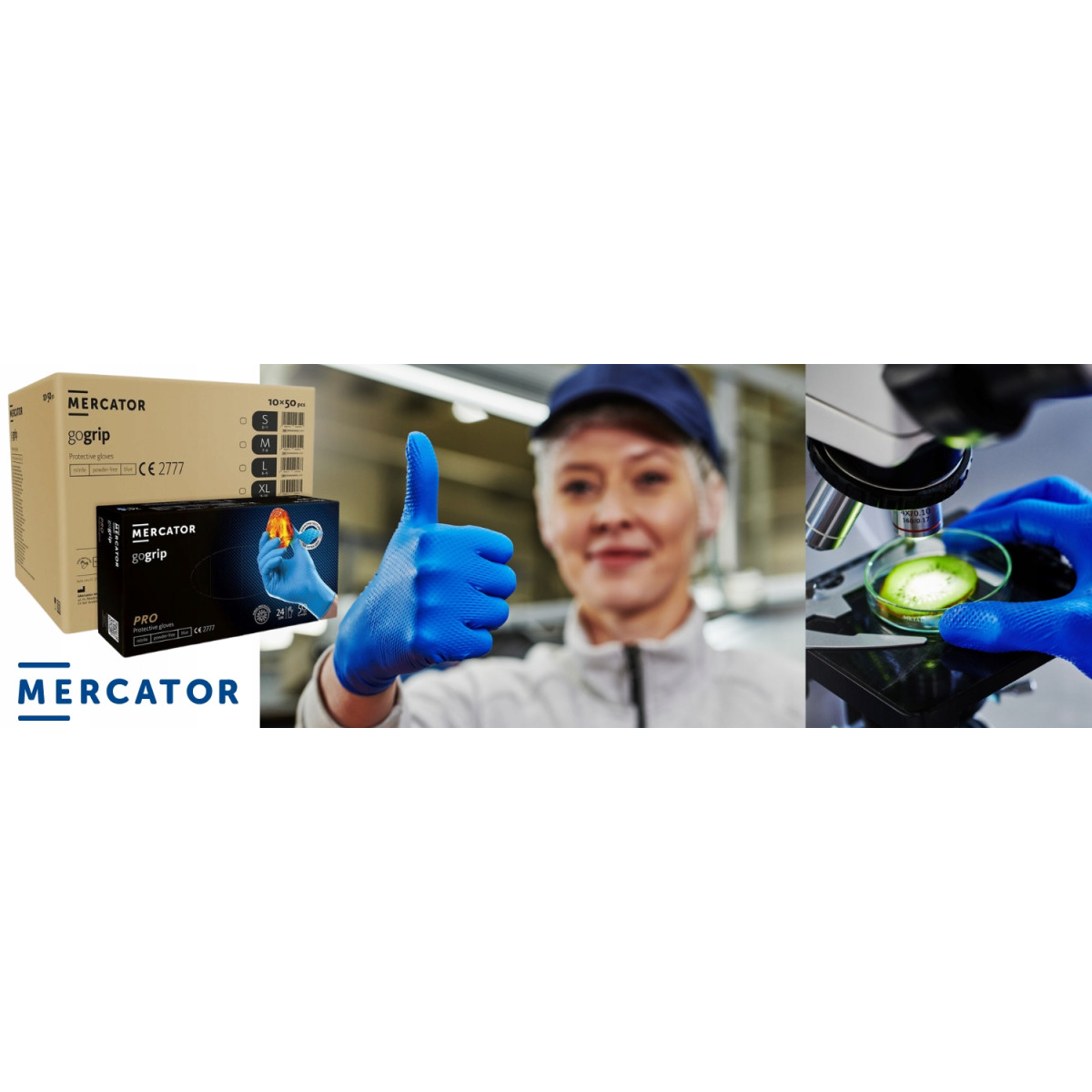 Nitrilo pirštinės GoGrip blue, dydis M, 50 vnt.
