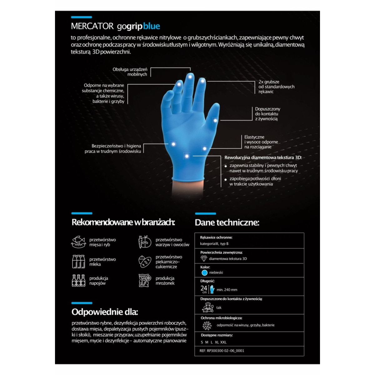 Nitrilo pirštinės GoGrip blue, dydis L, 50 vnt.