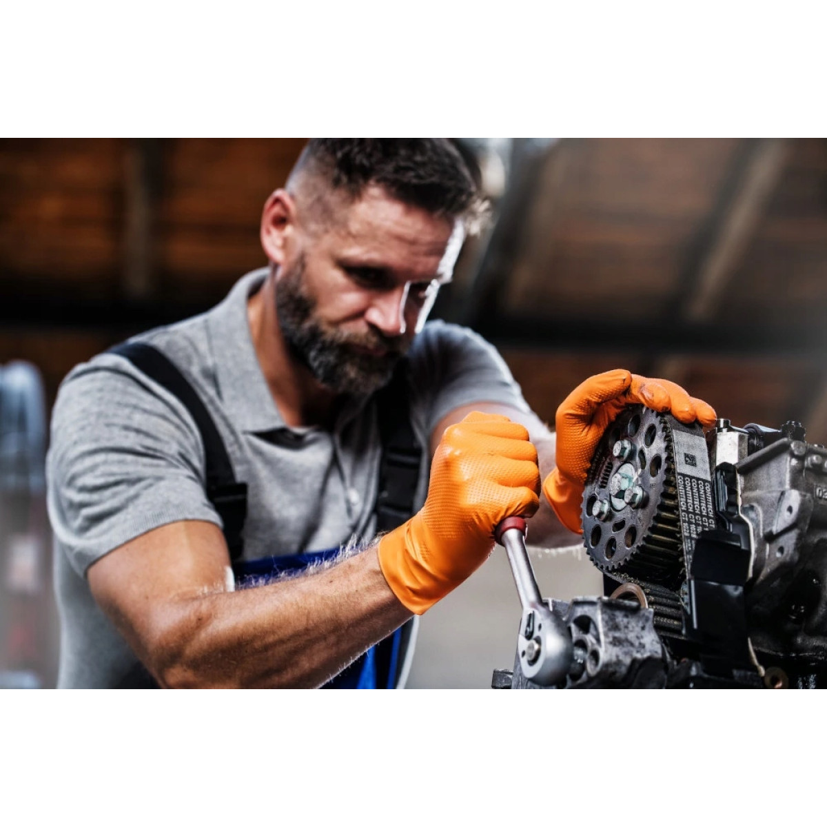 Nitrilo pirštinės GoGrip Orange, dydis XL, 50 vnt.