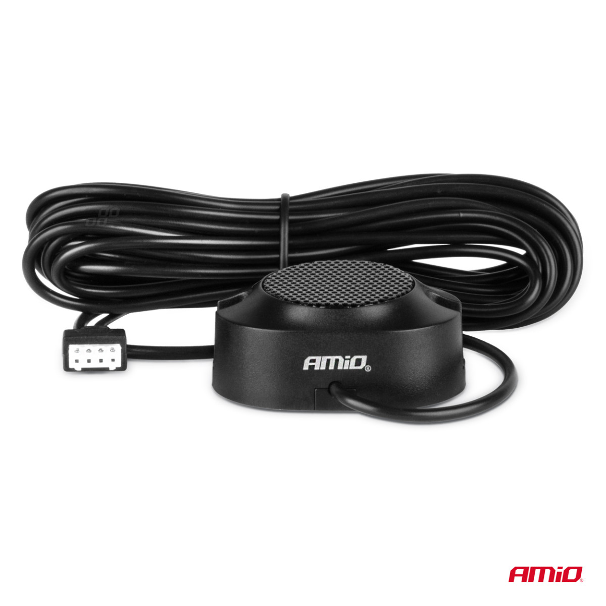 Parkavimo pagalbos sistema su garso signalu, 4 juodi jutikliai, vidinis montavimas 16,5 mm AMIO-02253