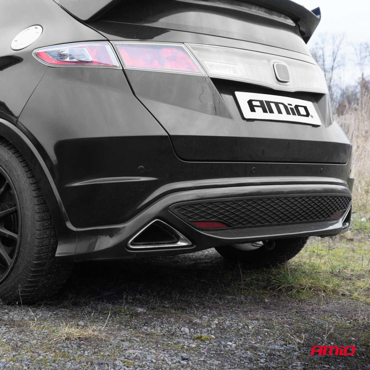 Parkavimo pagalbos sistema LED-GRAF, 8 juodi jutikliai 22 mm AMIO-01559