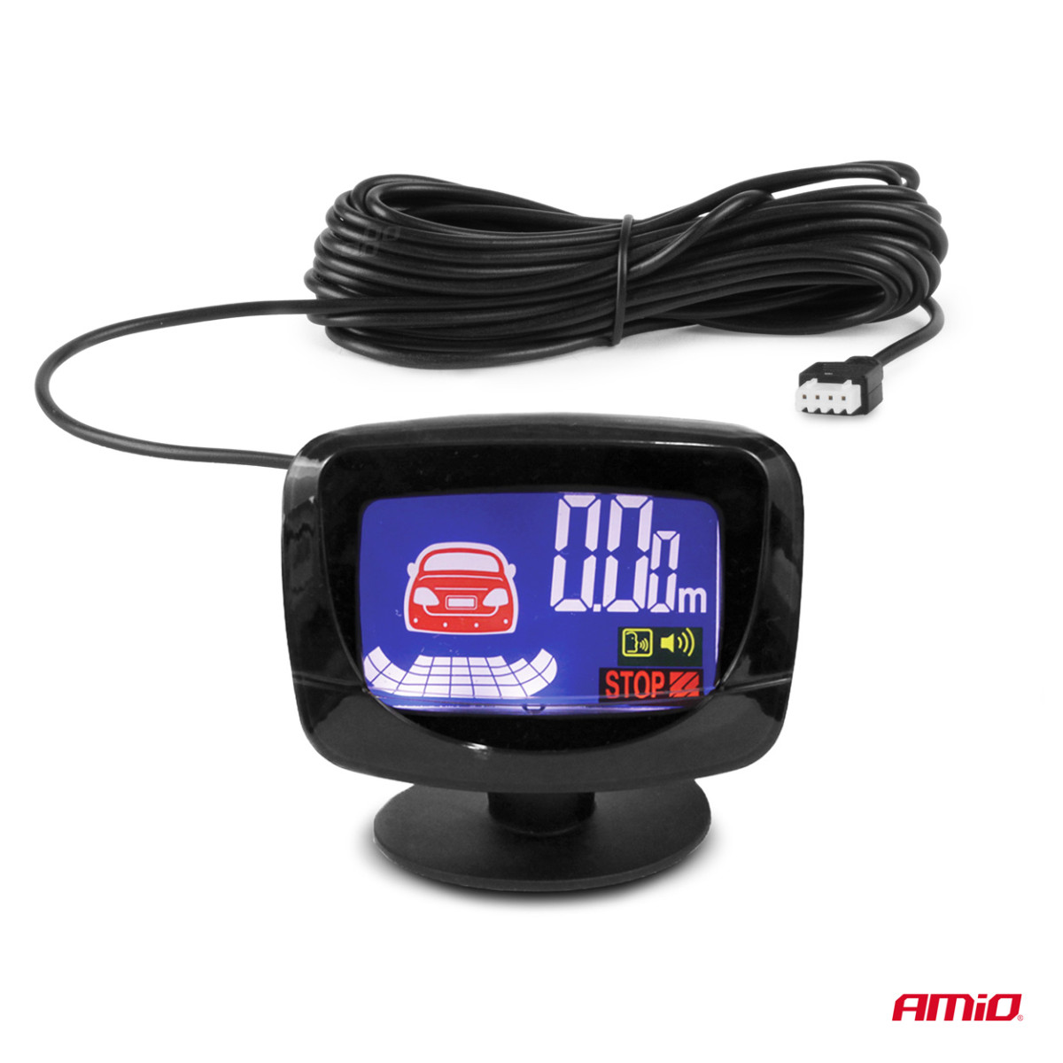 Parkavimo pagalbos sistema LED-GRAF, 8 juodi jutikliai 16,5 mm, vidinis montavimas AMIO-02258