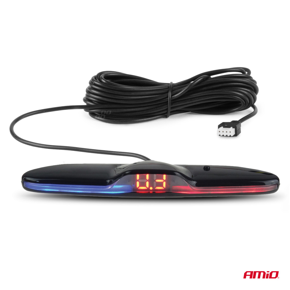 Parkavimo pagalbos sistema MAX LED, 4 juodi jutikliai, vidinis montavimas 16,5 mm AMIO-02291