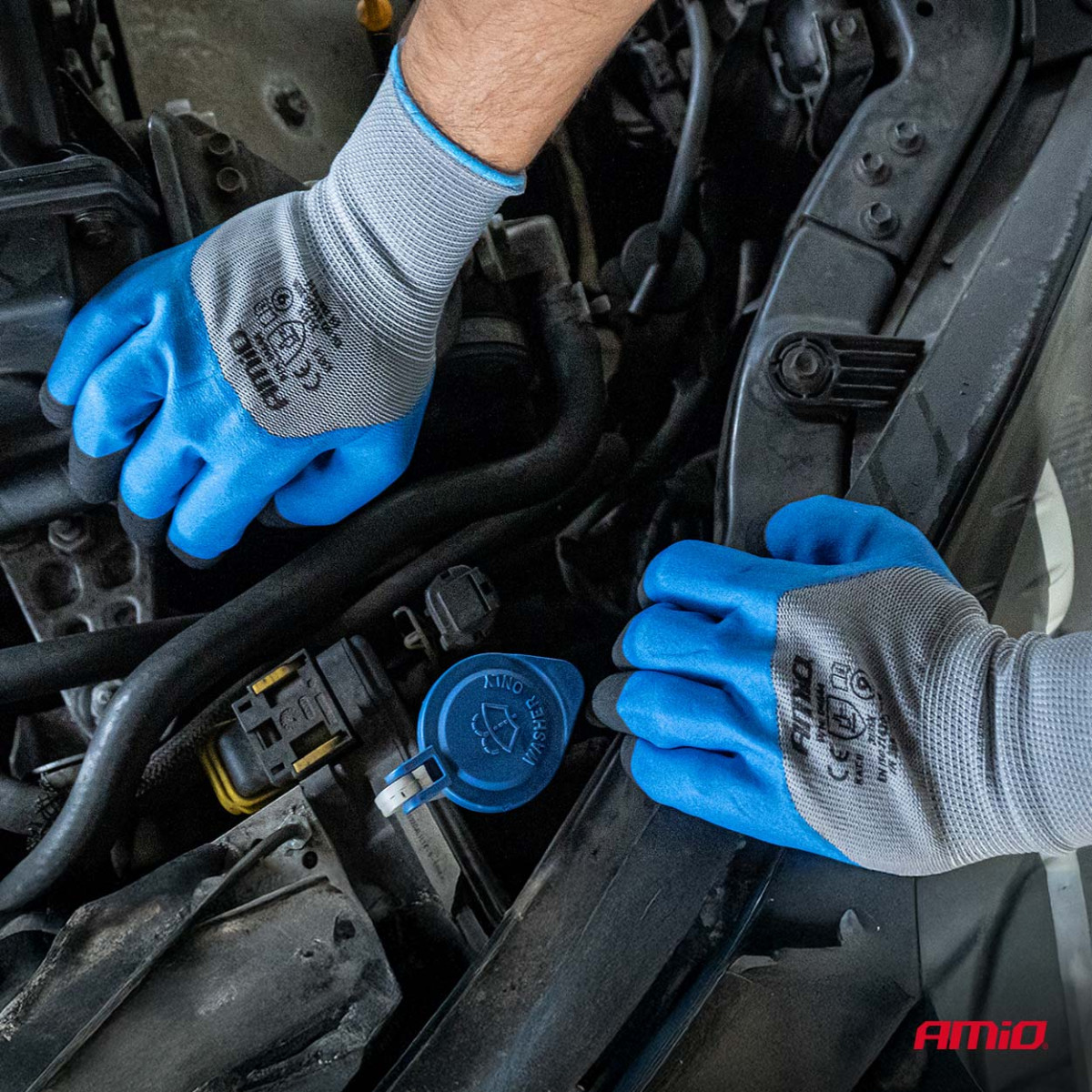 Darbinės PE latekso pirštinės su 3/4 putų danga, dydis 10, 4 vnt. (2 poros), 3131X