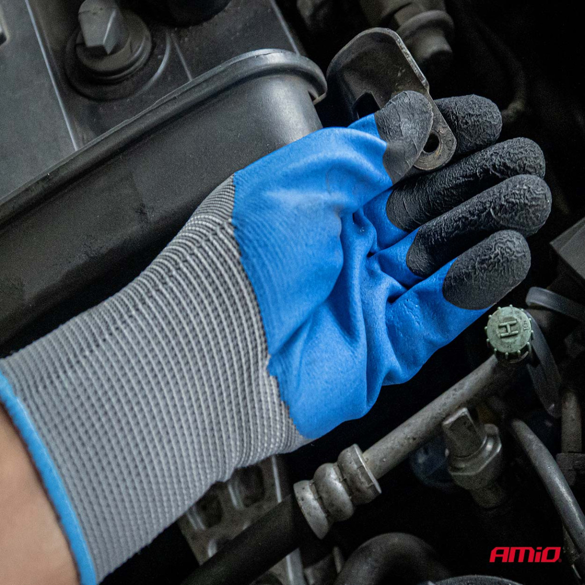 Darbinės PE latekso pirštinės su 3/4 putų danga, dydis 10, 4 vnt. (2 poros), 3131X