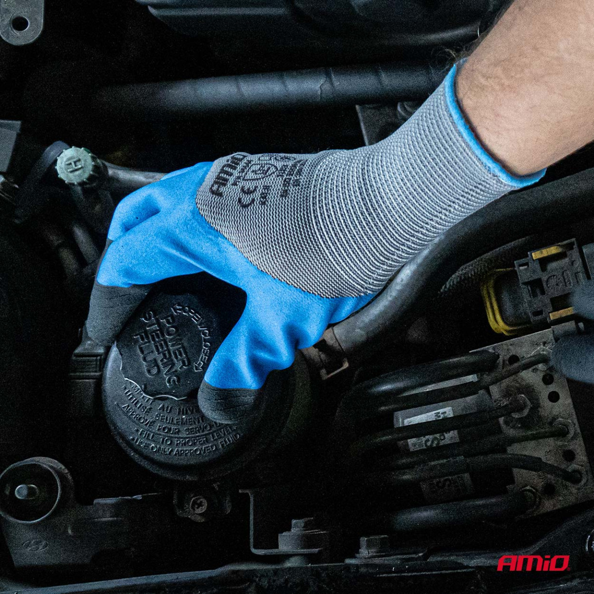 Darbinės PE latekso pirštinės su 3/4 putų danga, dydis 9, 4 vnt. (2 poros), 3131X