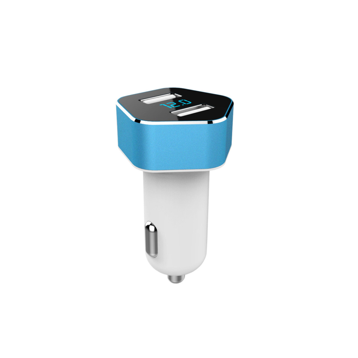 Automobilinis USB įkroviklis su voltmetru, 2×USB PCH PRO-05 AMIO-02358