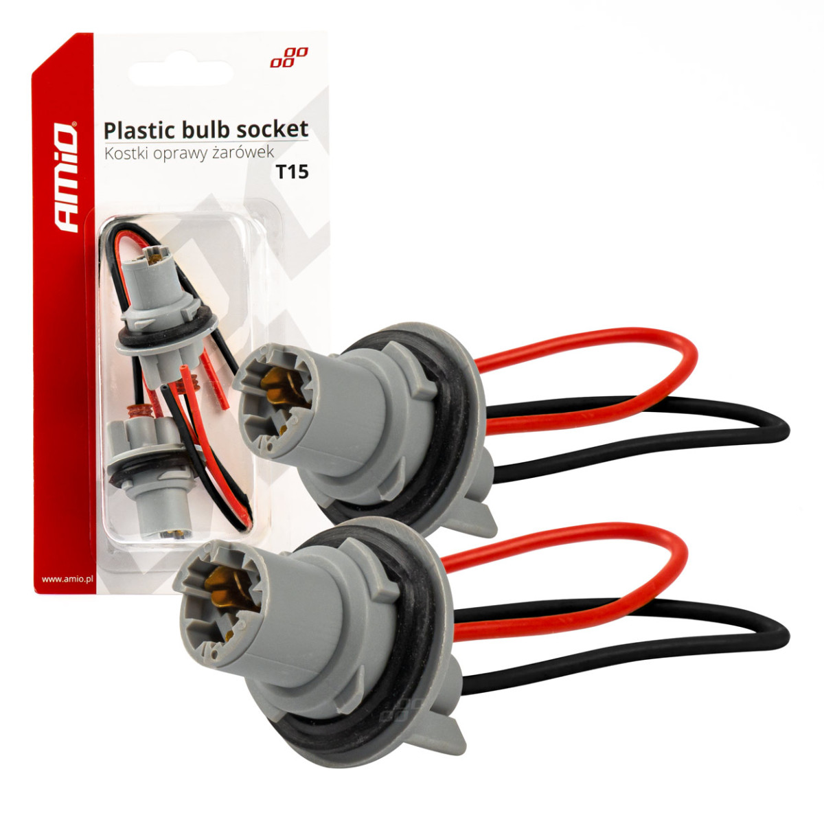 Plastikiniai lizdai 2 vnt., T15/W16W/W5W