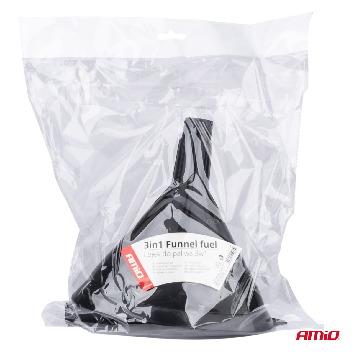 Plastikinis universalus piltuvėlis su sieteliu, 3 dalių, elipsės formos, 14 cm AMIO-04037