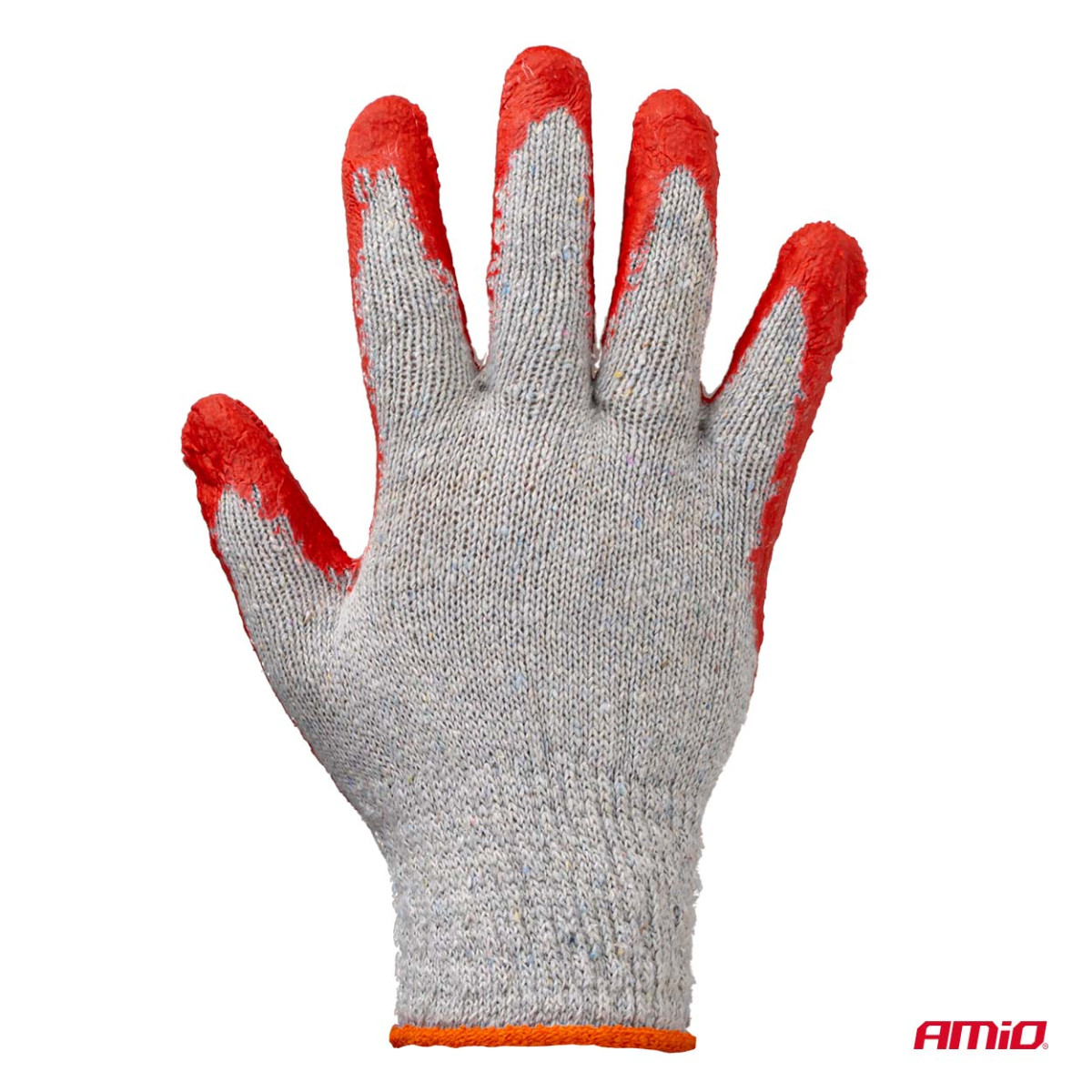 Darbinės poliesterio–medvilnės pirštinės su lateksu, dydis 9, 10 vnt., AMIO-04630