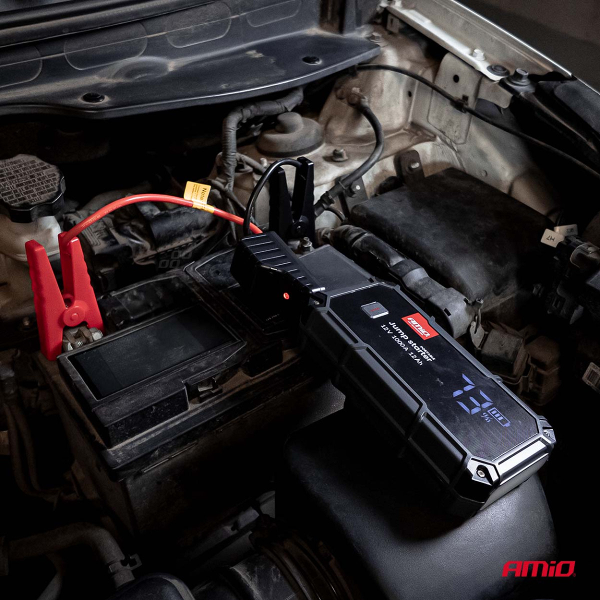 3in1 Automobilinis užvedimo įrenginys/LED/Powerbank 12V 12Ah 1000A PRO AMIO-04676